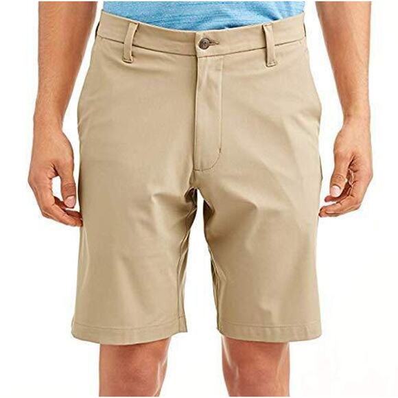 Swiss+Tech Men's Flat Front Performance Shorts, Stone Wash 44 NEW - Picture 1 of 3